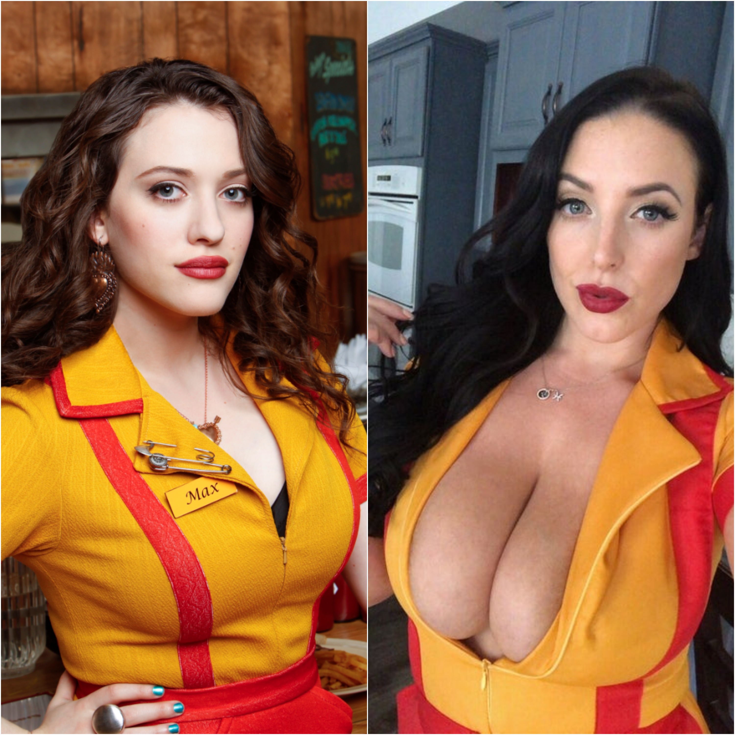 2 broke girls boobs