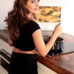 Cute Butt In Black Shorts Black Shirt And Cooking