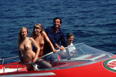 Actor George Hamilton With Friends, St. Tropez, France, 1977