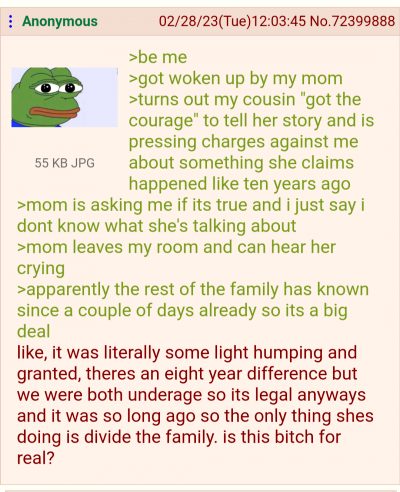 Anon Claims It Was Just Some “light Humping”… Jesus Christ…