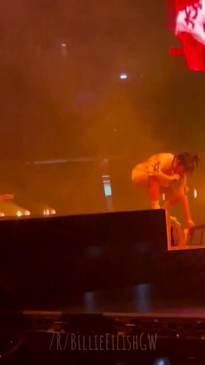 Billie Picking Up A Fan’s Bra While Performing