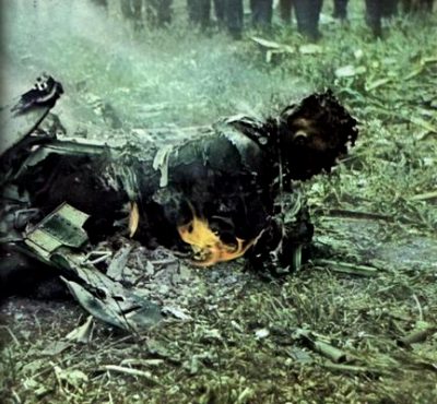 Burn Out Corpse Of A Soldier During WW2.
