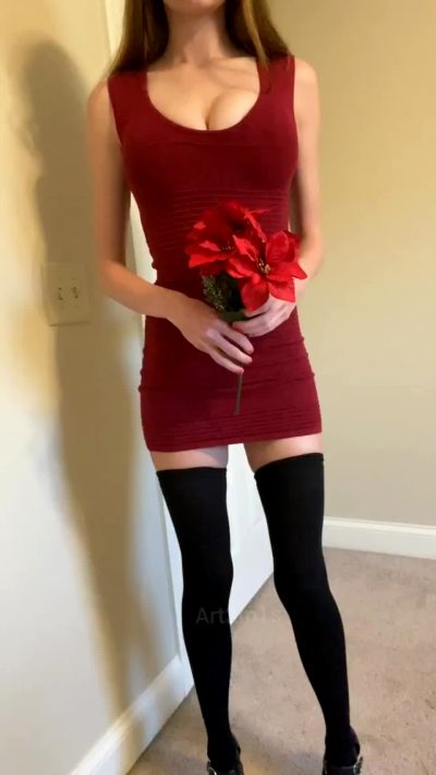 Feeling Cute In Thigh Stockings And Heels
