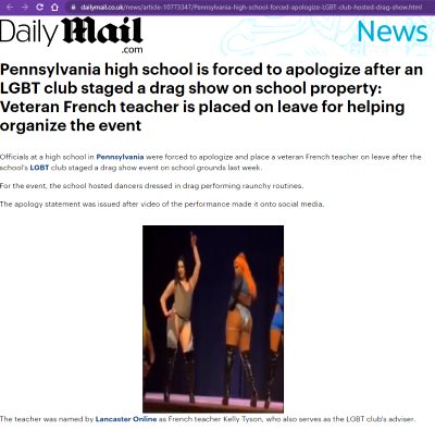 High School Teacher Who Serves As LGBT Club Advisor Hosts Raunchy Drag Show On School Grounds For Students
