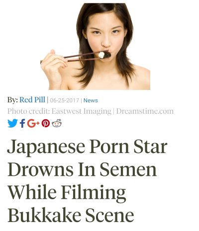 Japanese Porn Star Drowns In Semen While Filming Bukkake Scene