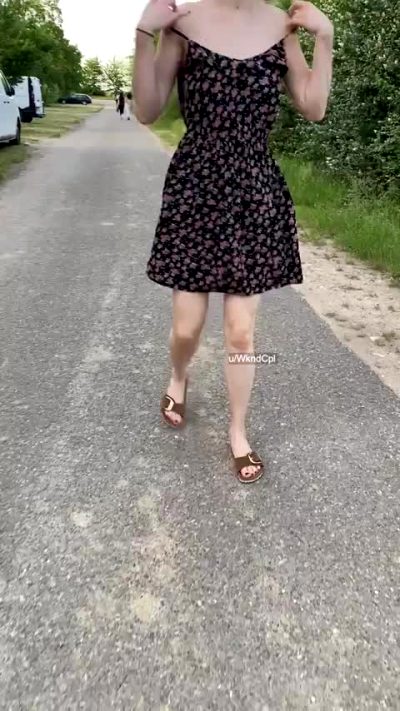 Summer Dresses Are The Perfect Outfit For Flashing Videos. Got Risky This Time With People In The Back 😳