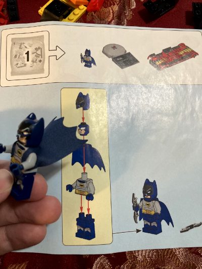 The Cape From 76188 Classic Batmobile Seems To Have Been Changed From The Instructions. All I Could Figure Was To Put His Arms Through The Holes, But It Doesn’t Lay Down. Has Anyone Else Dealt With This?