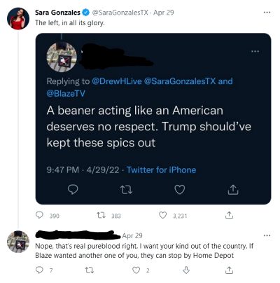 Twitter User Casts Aspersions At Conservative Political Commentator. She Tries To Blame “the Left,” But The Racist Shows Up To Correct Her